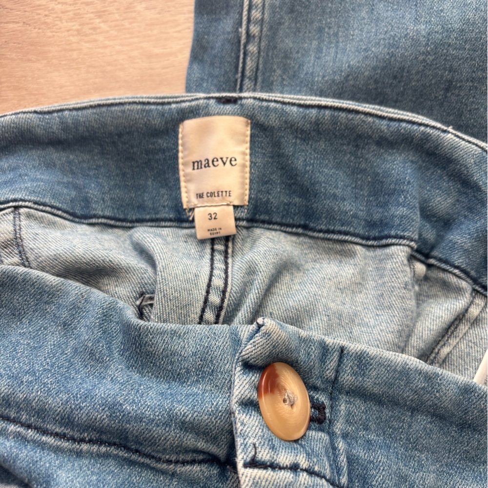 Maeve Blue Wide-Leg Cropped Jeans - Picture 3 of 3